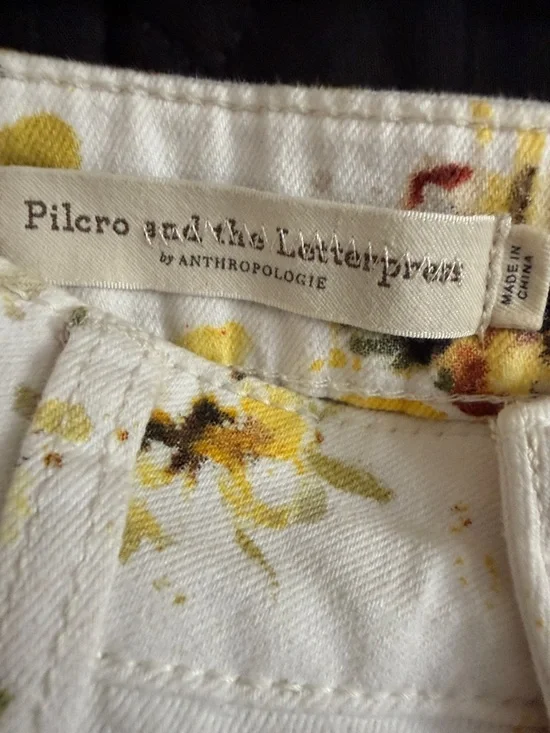 Anthropologie Pilcro Letterpress Floral High Rise Bootcut Jeans Size 27 - Picture 2 of 10